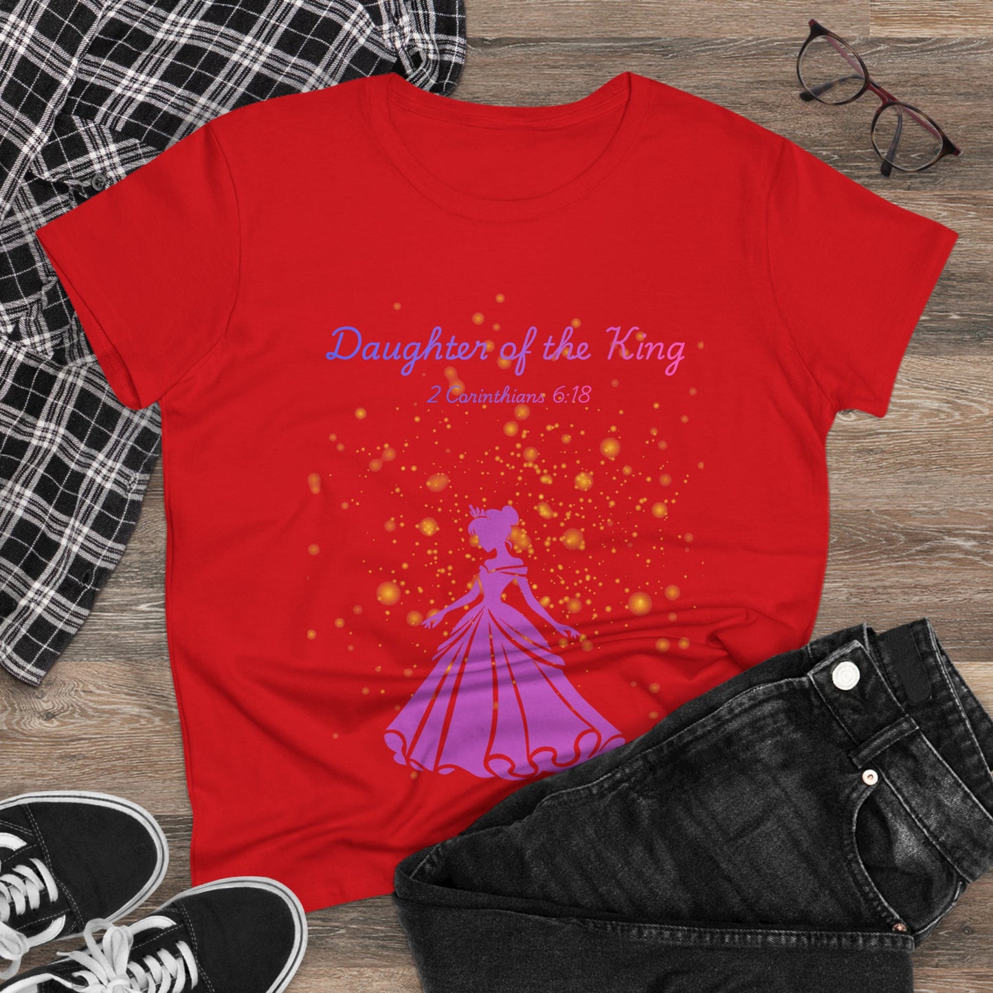 Daughter of the King tee | Princess silhouette, Christian scripture 2 Corinthians 6:18