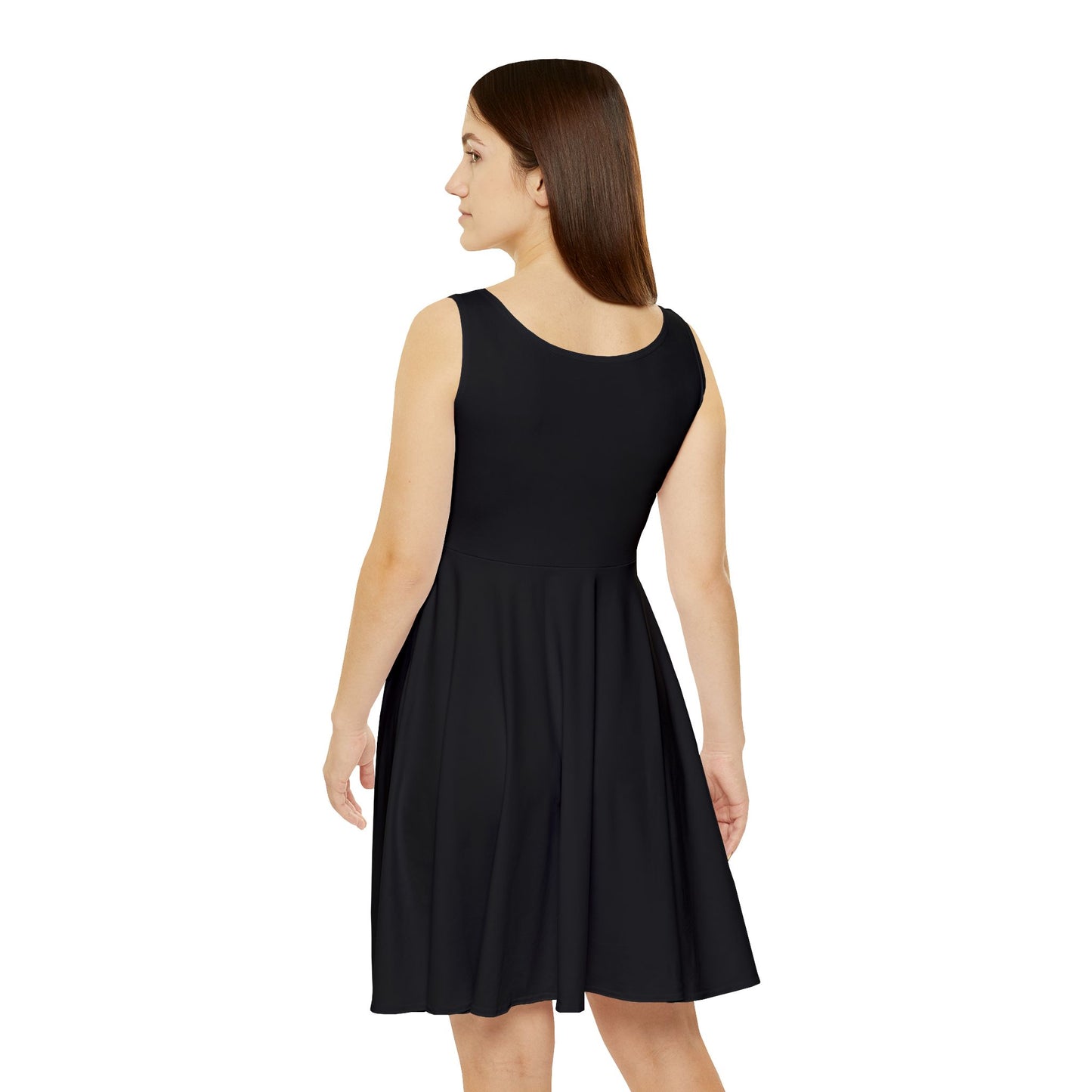 Tiny Pink Hearts Women's Skater Dress | Black All-Over Print