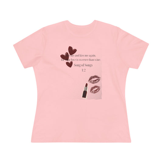 Lipstick & Hearts Women’s Tee — Romantic Kitsch Graphic Shirt