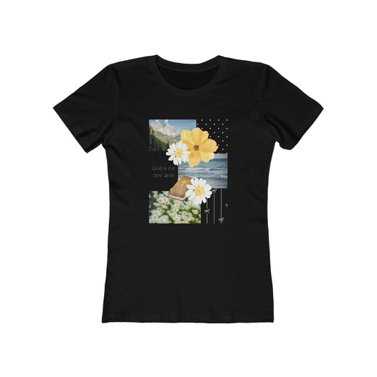 Floral Coast 'God is the best artist' Boyfriend Tee for Women