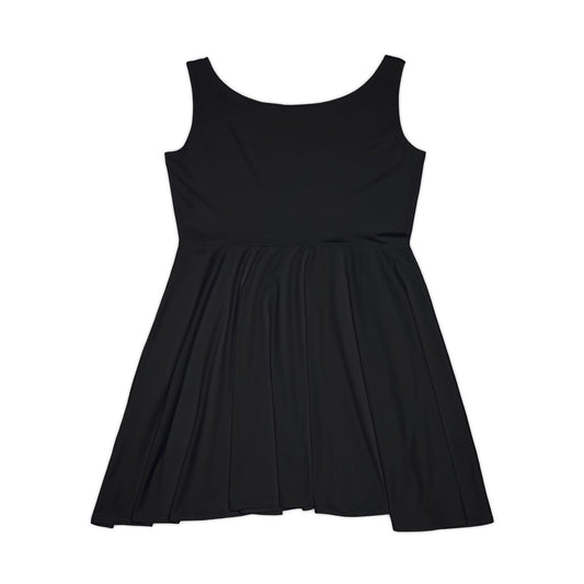 Tiny Pink Hearts Women's Skater Dress | Black All-Over Print