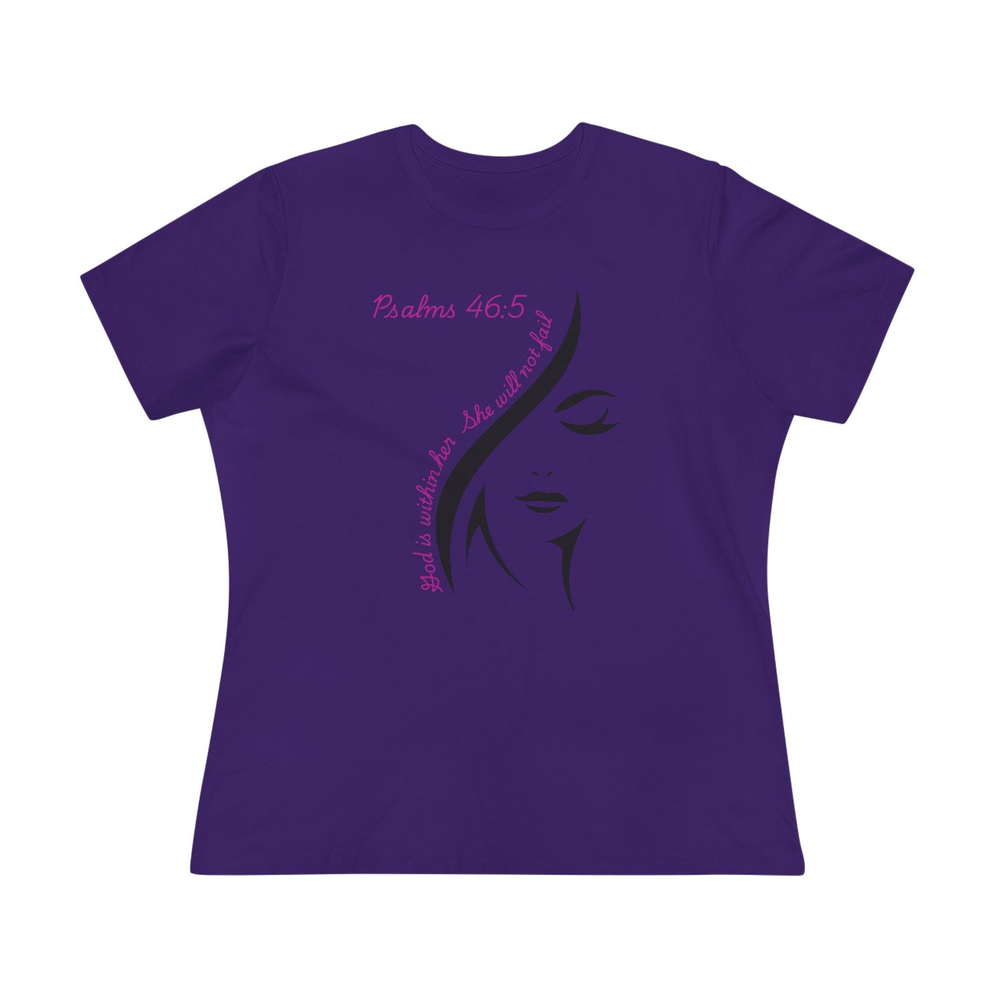 Psalm 46:5 Faithful Woman Tee | Feminine Face Silhouette