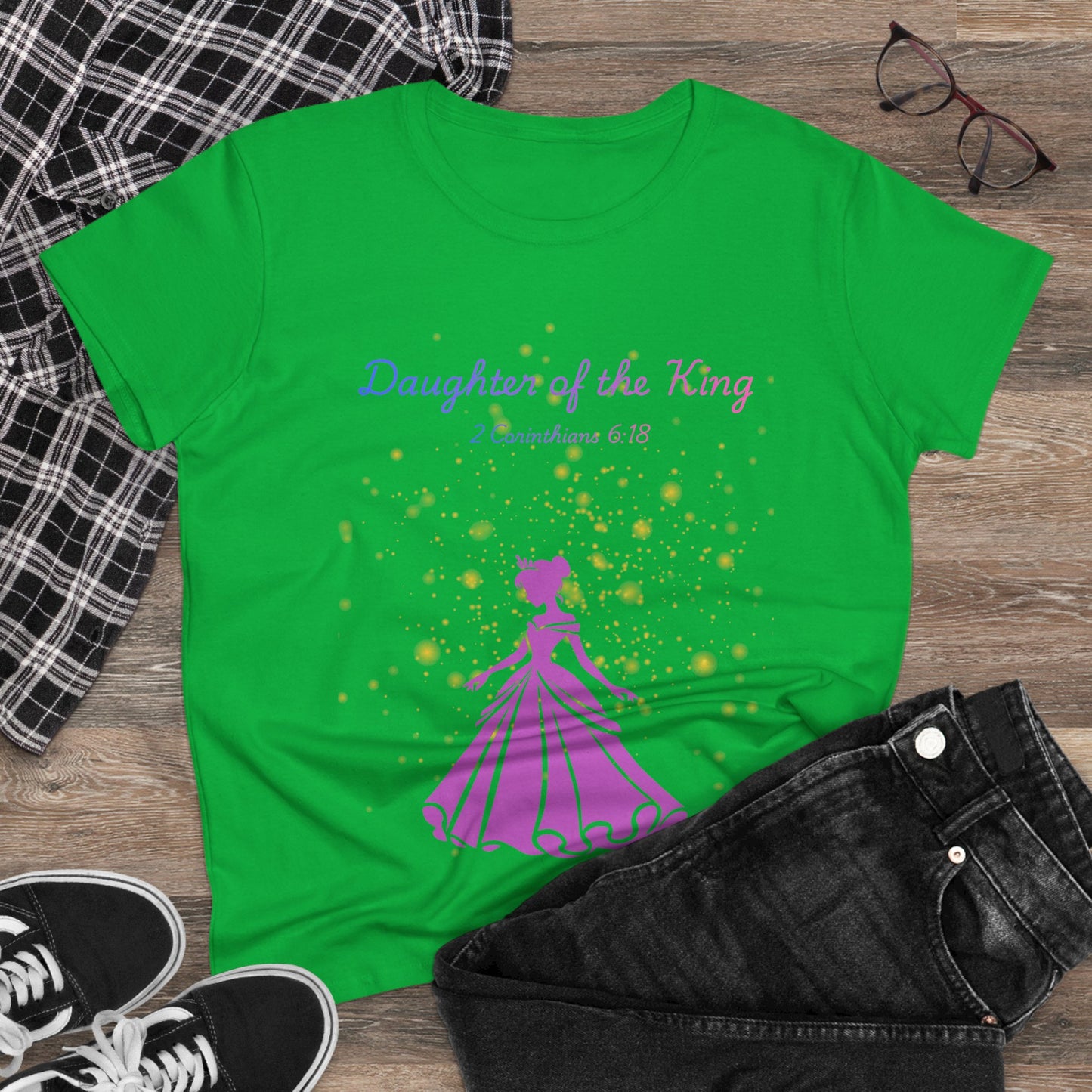 Daughter of the King tee | Princess silhouette, Christian scripture 2 Corinthians 6:18