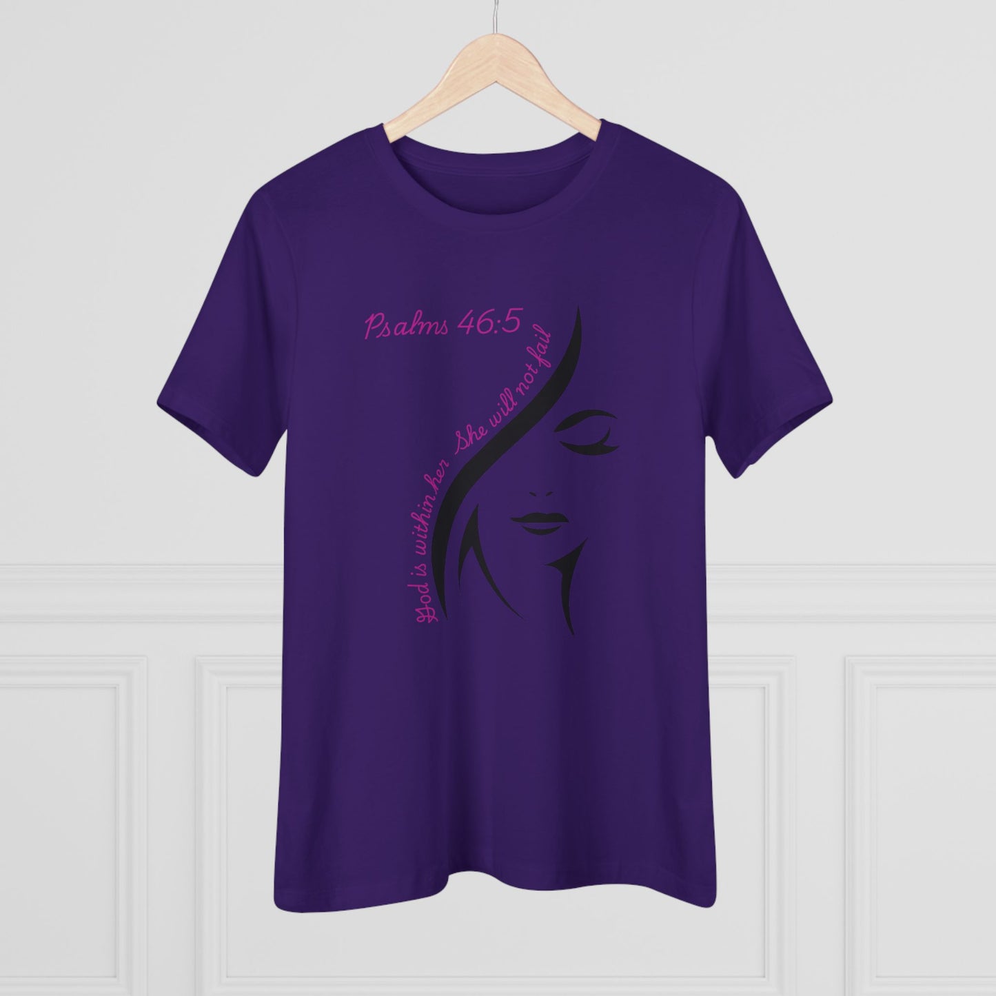 Psalm 46:5 Faithful Woman Tee | Feminine Face Silhouette