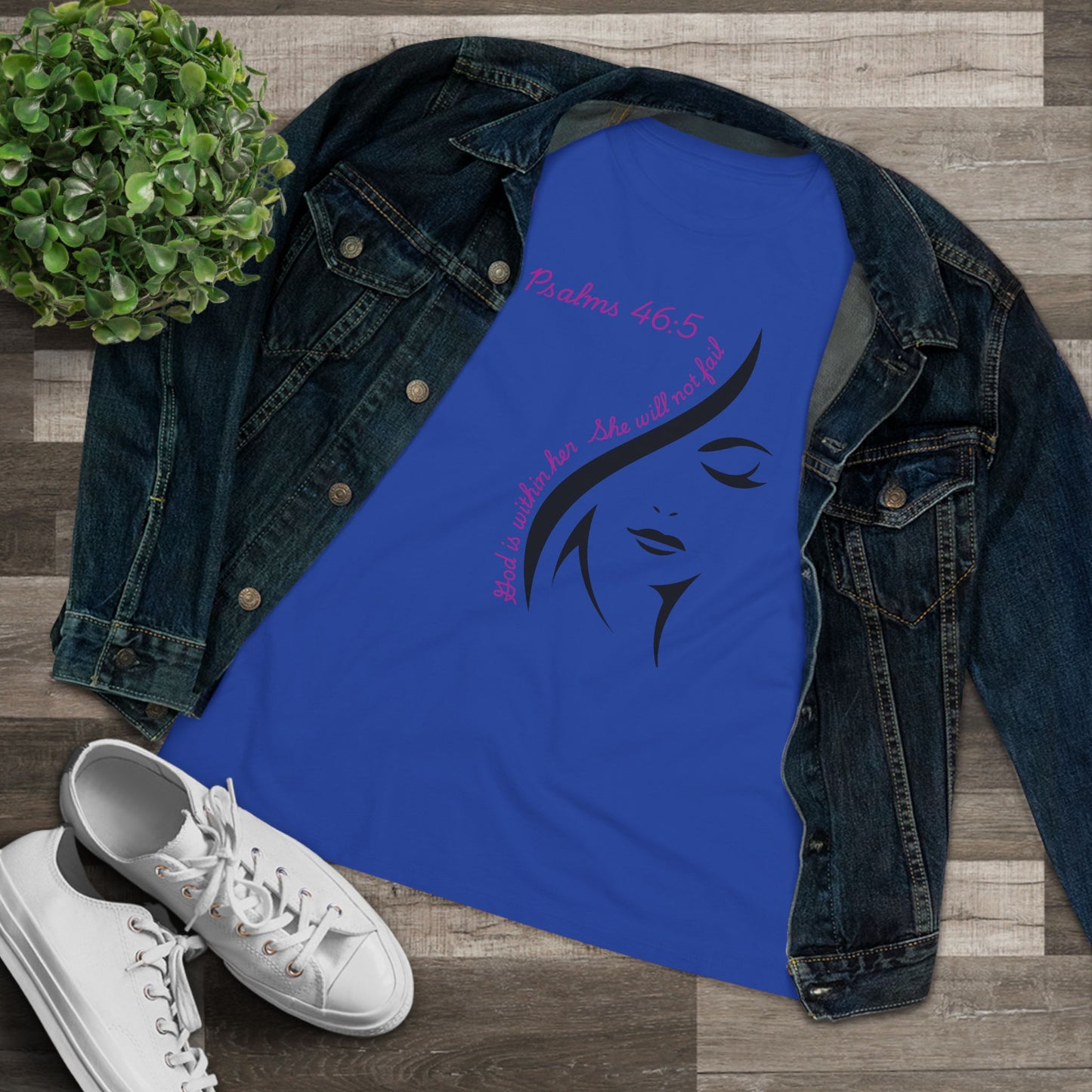 Psalm 46:5 Faithful Woman Tee | Feminine Face Silhouette