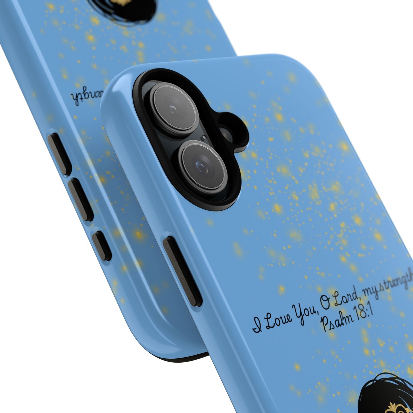 Messy Bun Crown Illustration Tough Case | Psalm 18:1 Scripture Phone Case