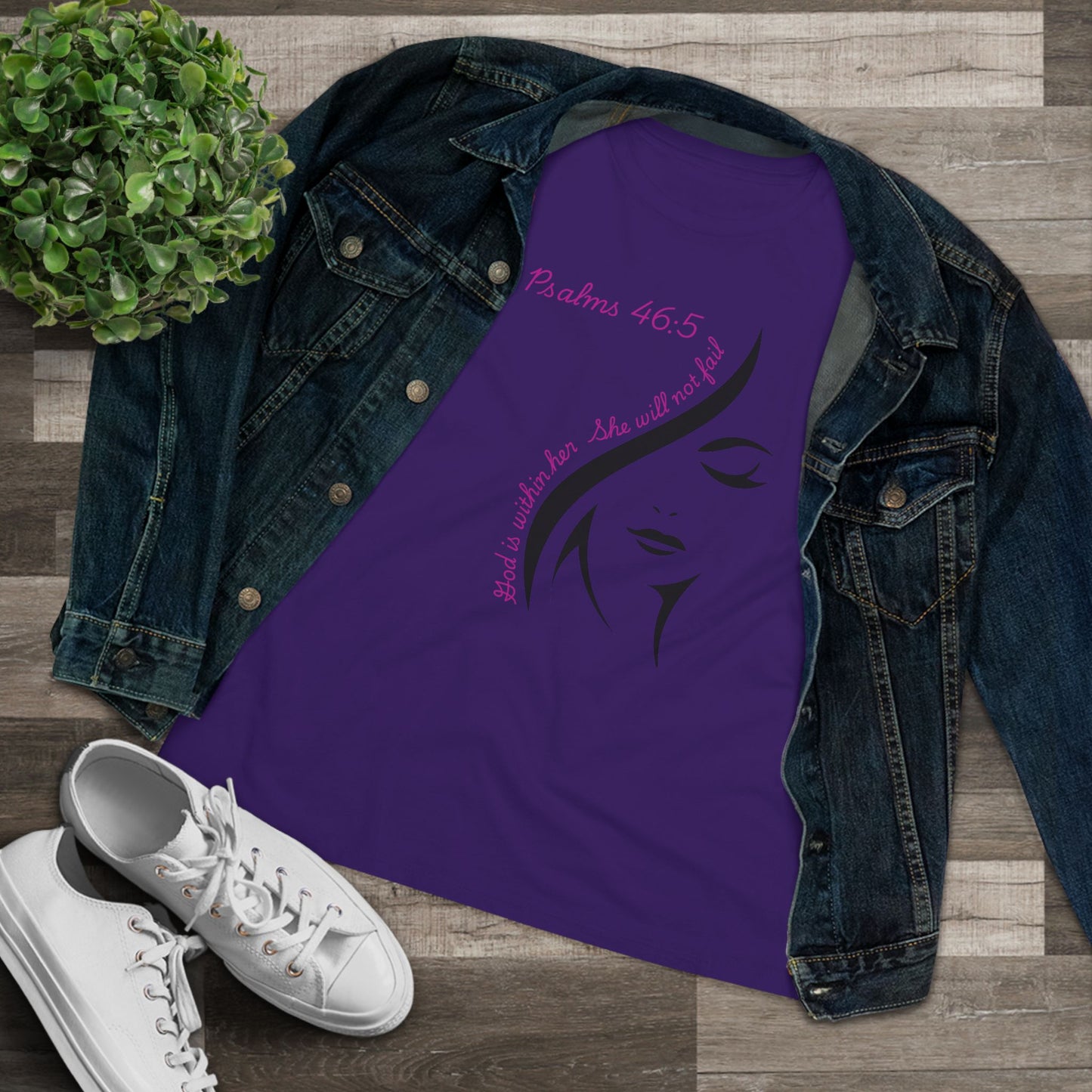 Psalm 46:5 Faithful Woman Tee | Feminine Face Silhouette