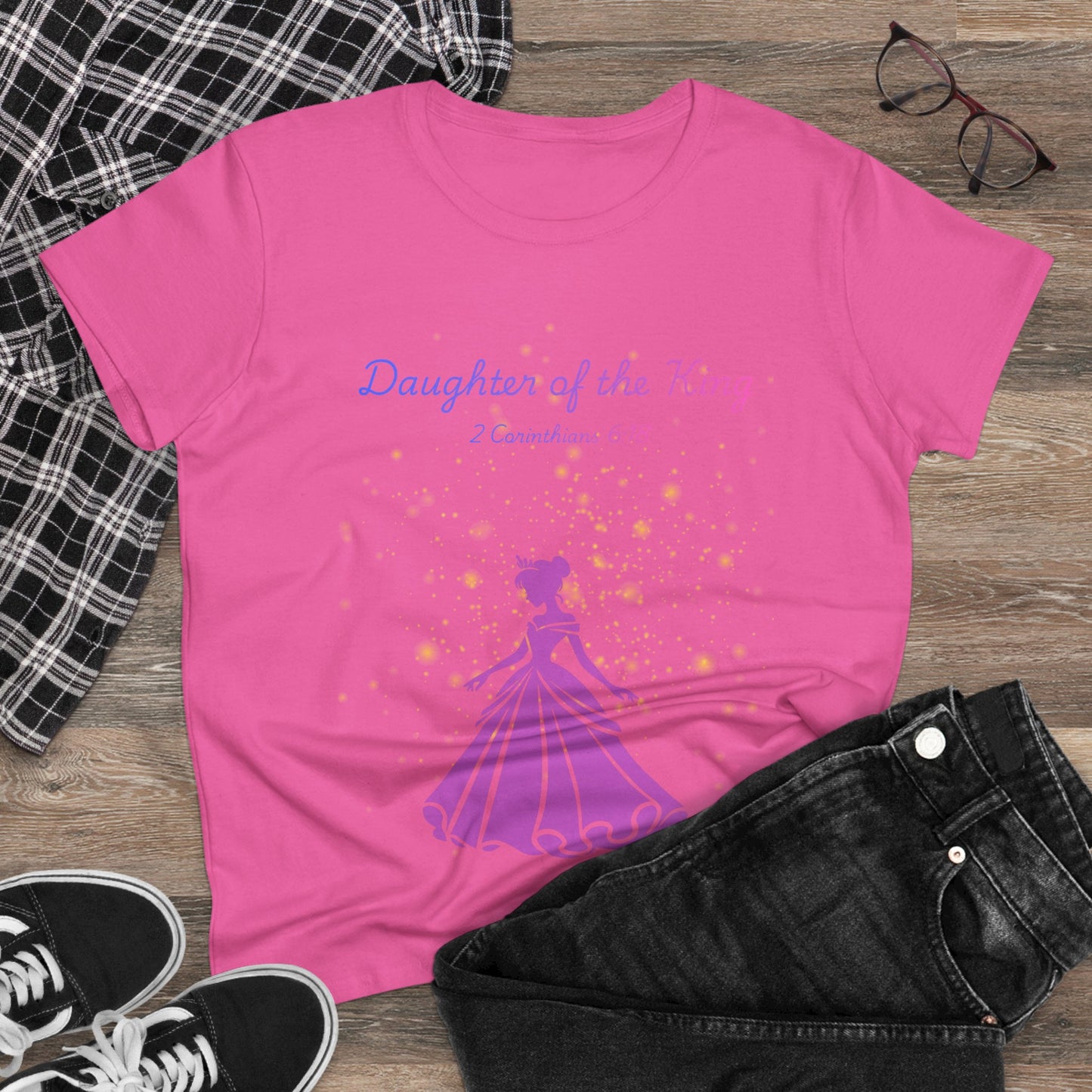 Daughter of the King tee | Princess silhouette, Christian scripture 2 Corinthians 6:18