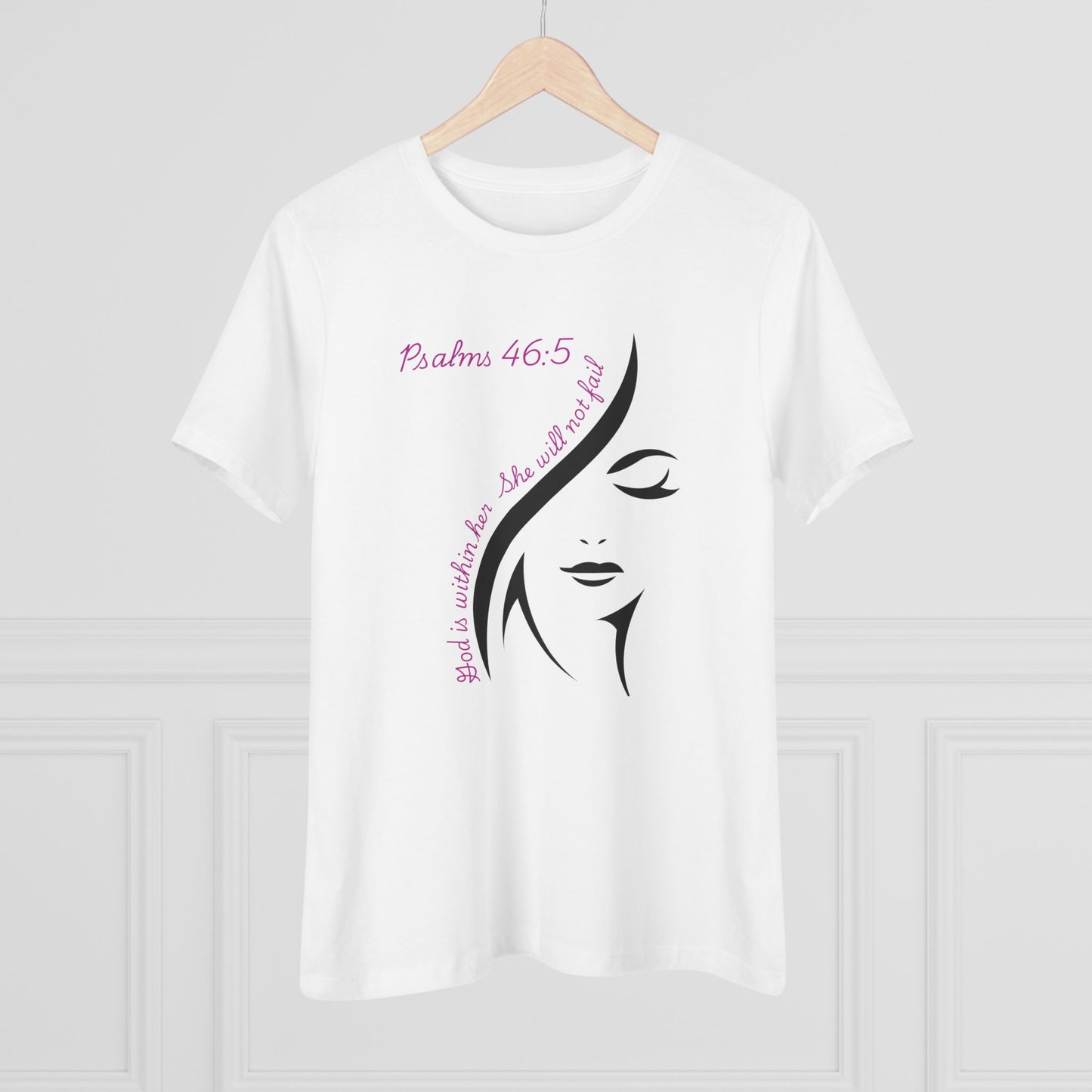 Psalm 46:5 Faithful Woman Tee | Feminine Face Silhouette