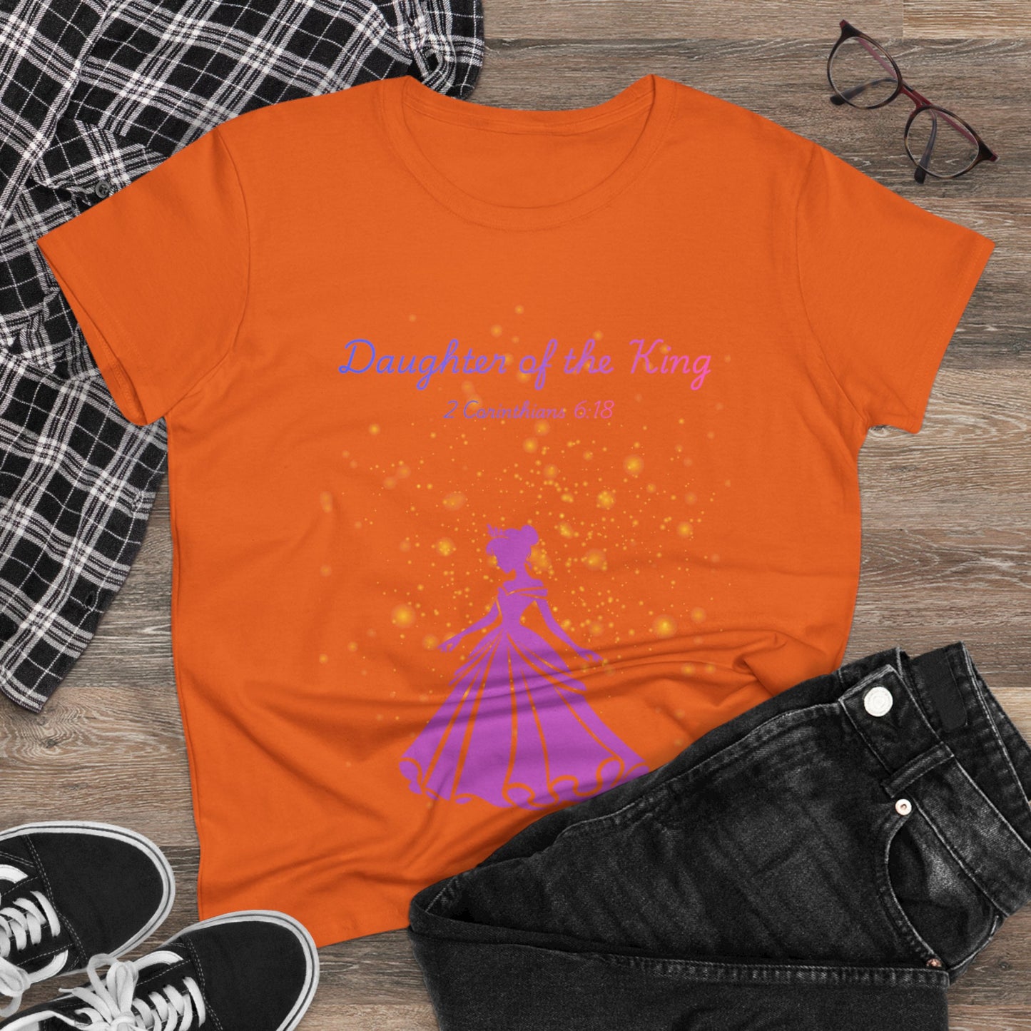 Daughter of the King tee | Princess silhouette, Christian scripture 2 Corinthians 6:18