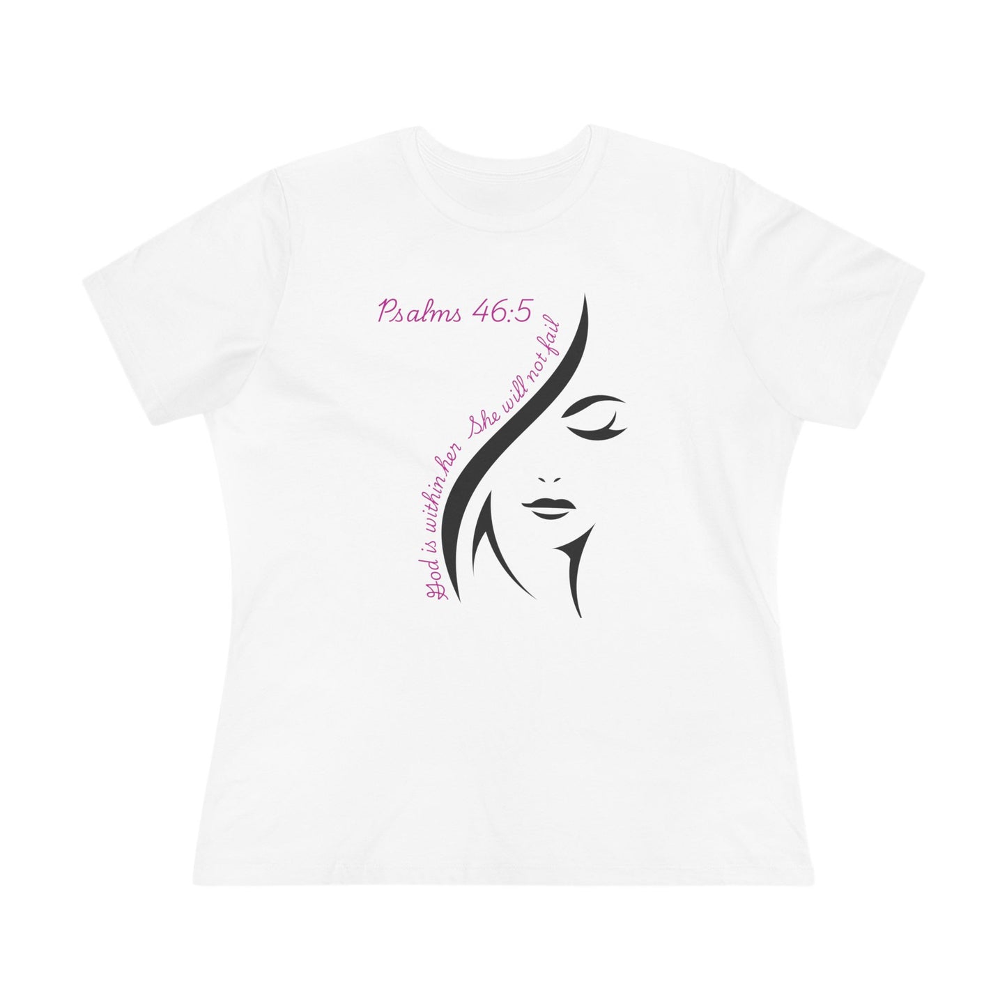 Psalm 46:5 Faithful Woman Tee | Feminine Face Silhouette