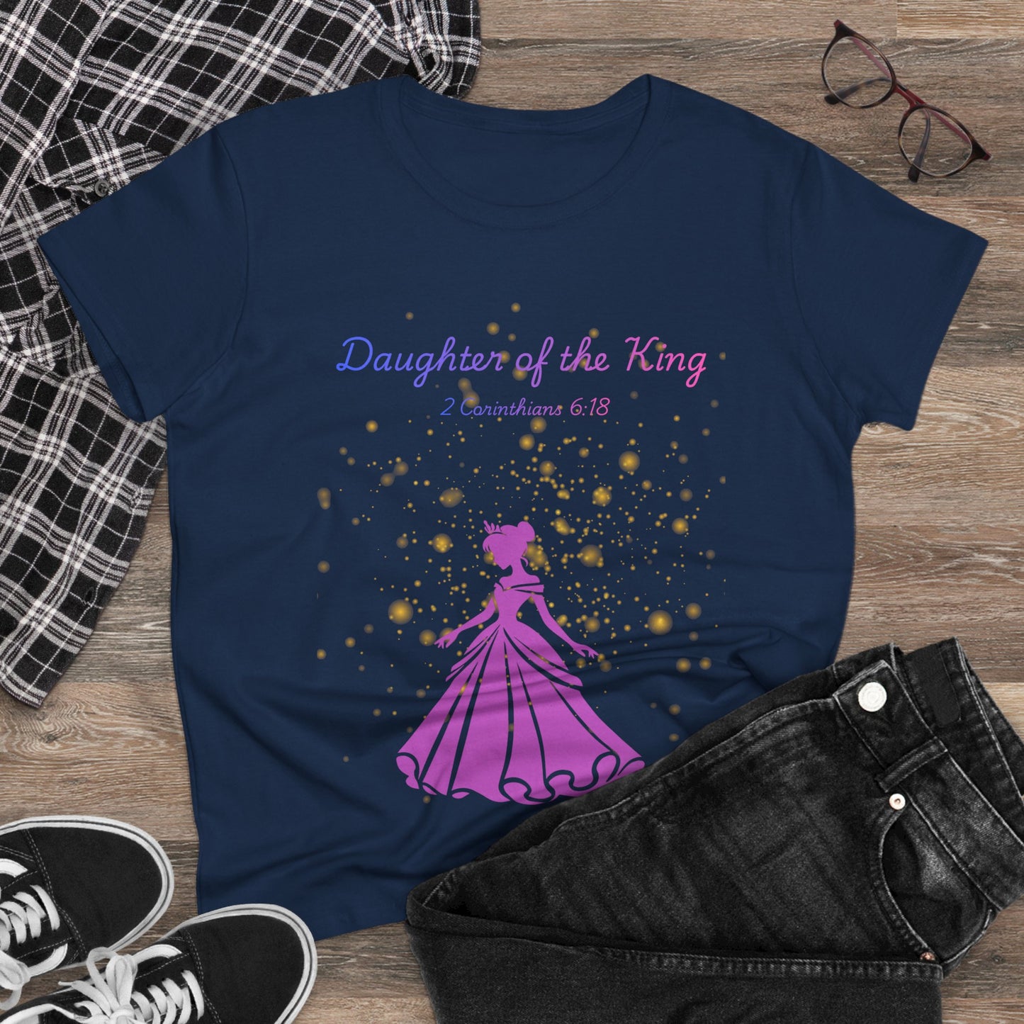Daughter of the King tee | Princess silhouette, Christian scripture 2 Corinthians 6:18