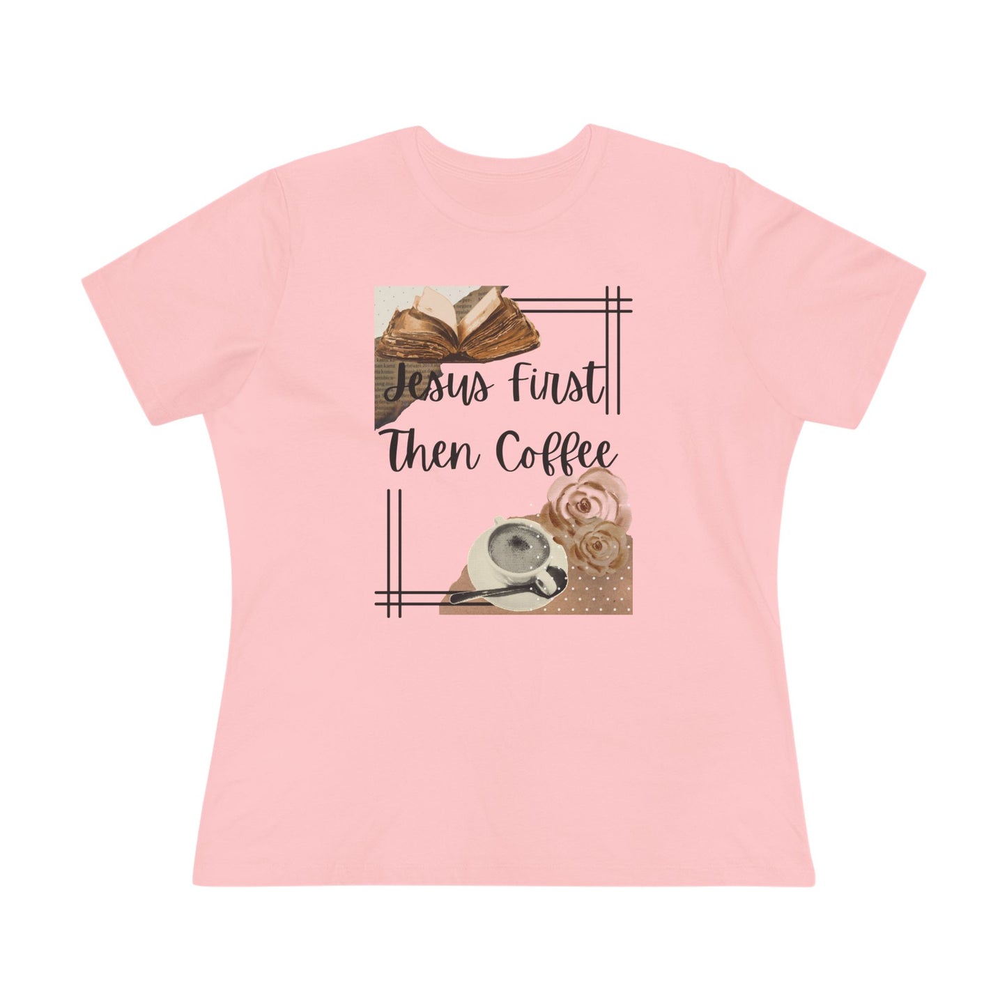 Jesus First Then Coffee Tee | Christian Coffee Shirt, Neutral Coffee Graphics