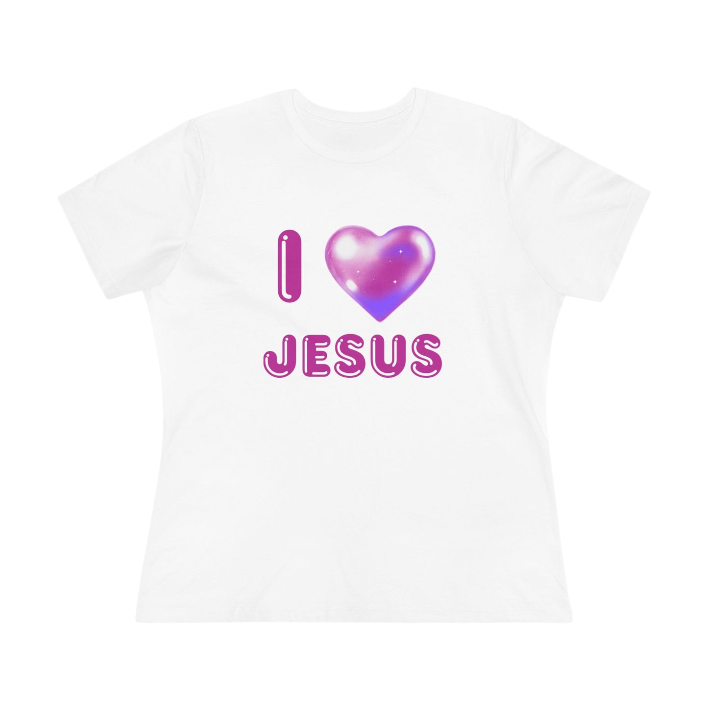 I  Jesus Women's Tee — Pink Heart Christian Faith T-Shirt