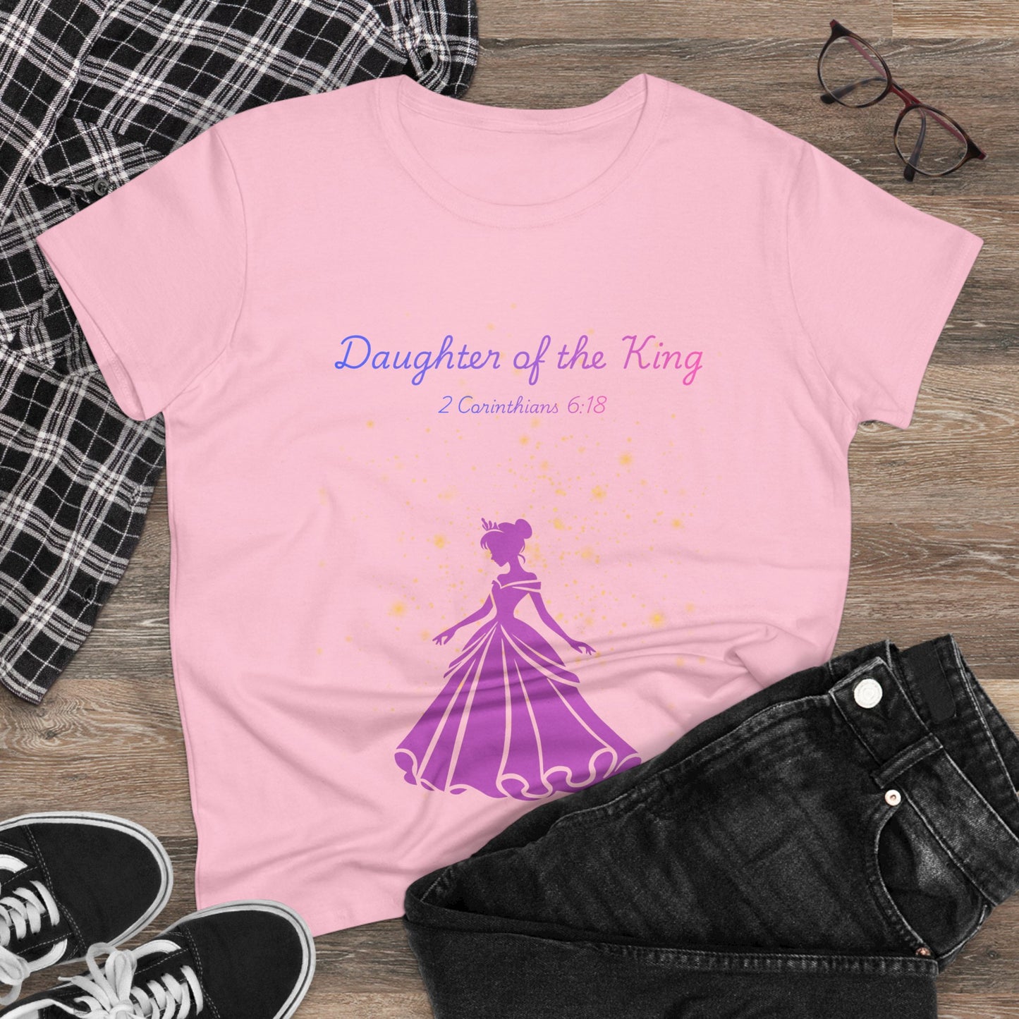 Daughter of the King tee | Princess silhouette, Christian scripture 2 Corinthians 6:18