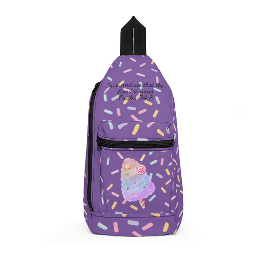Purple Sprinkle Pattern Sling Bag | Cute Confetti Print