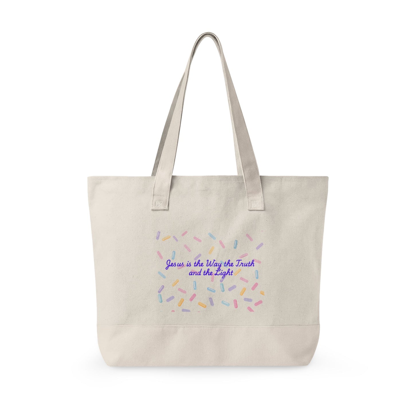Unicorn Confetti Illustration Zippered Tote | Canvas Zippered Tote Bag