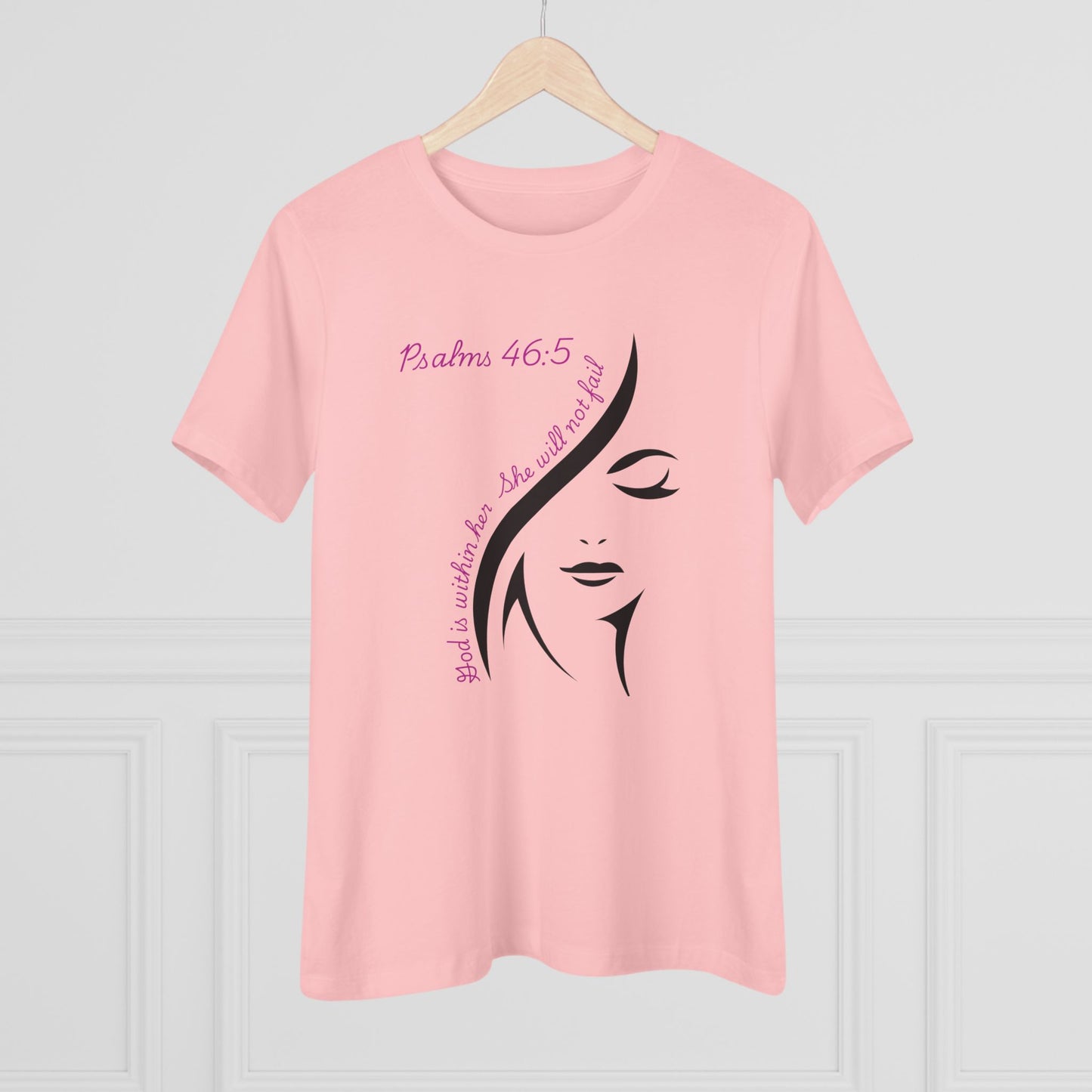 Psalm 46:5 Faithful Woman Tee | Feminine Face Silhouette