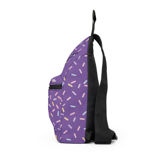 Purple Sprinkle Pattern Sling Bag | Cute Confetti Print