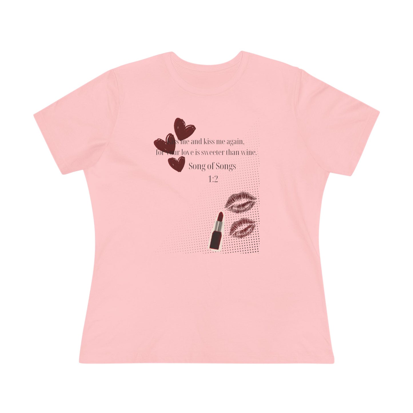Lipstick & Hearts Women’s Tee — Romantic Kitsch Graphic Shirt