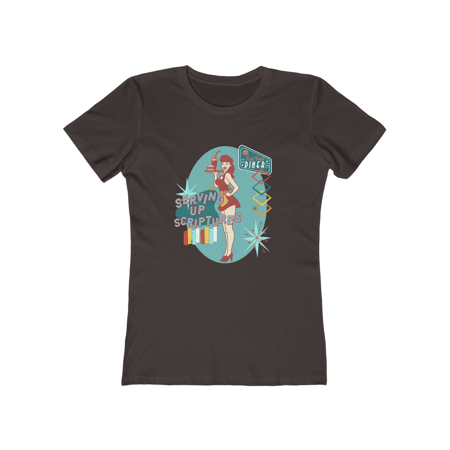 Retro Tee "serving up scriptures" Women’s Graphic Tee – Vintage Design