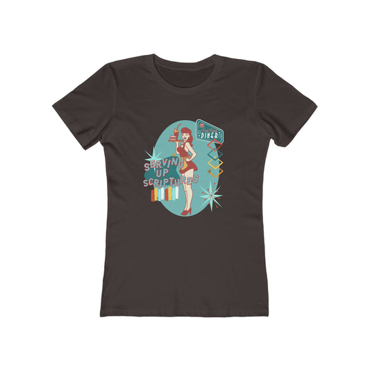 Retro Tee "serving up scriptures" Women’s Graphic Tee – Vintage Design
