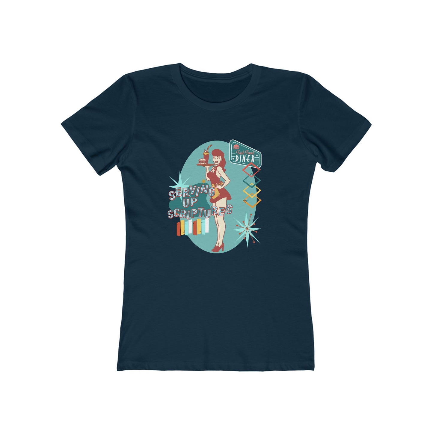 Retro Tee "serving up scriptures" Women’s Graphic Tee – Vintage Design
