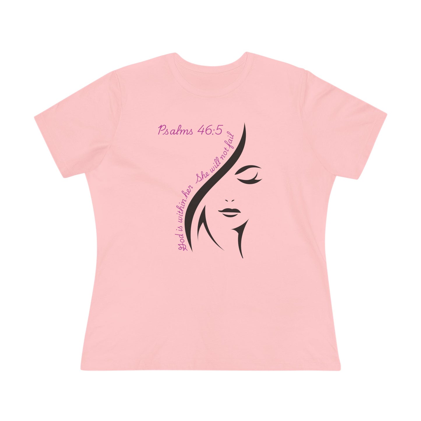 Psalm 46:5 Faithful Woman Tee | Feminine Face Silhouette