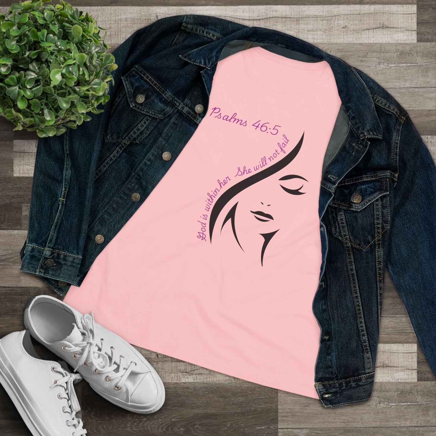 Psalm 46:5 Faithful Woman Tee | Feminine Face Silhouette