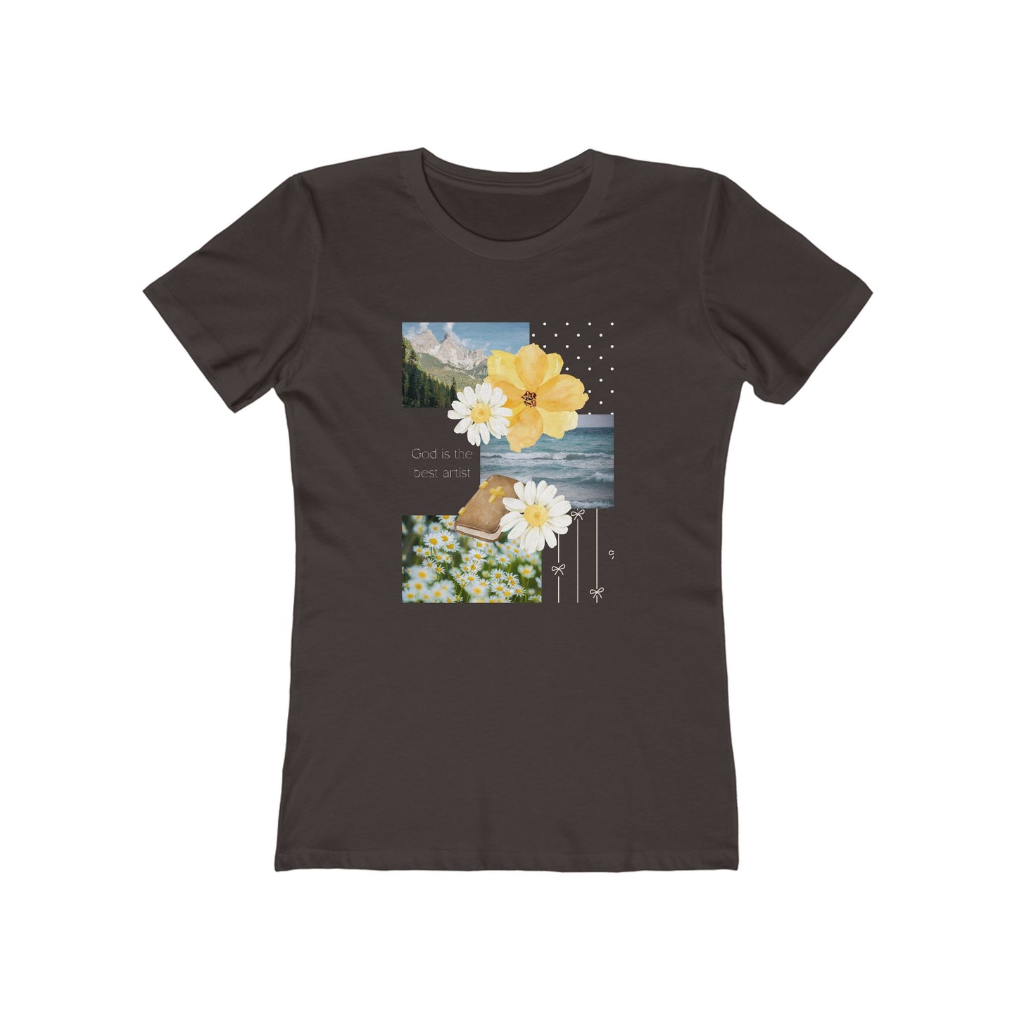 Floral Coast 'God is the best artist' Boyfriend Tee for Women