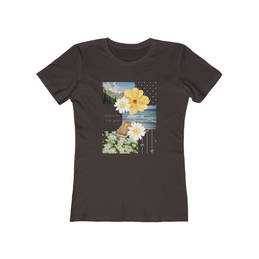 Floral Coast 'God is the best artist' Boyfriend Tee for Women