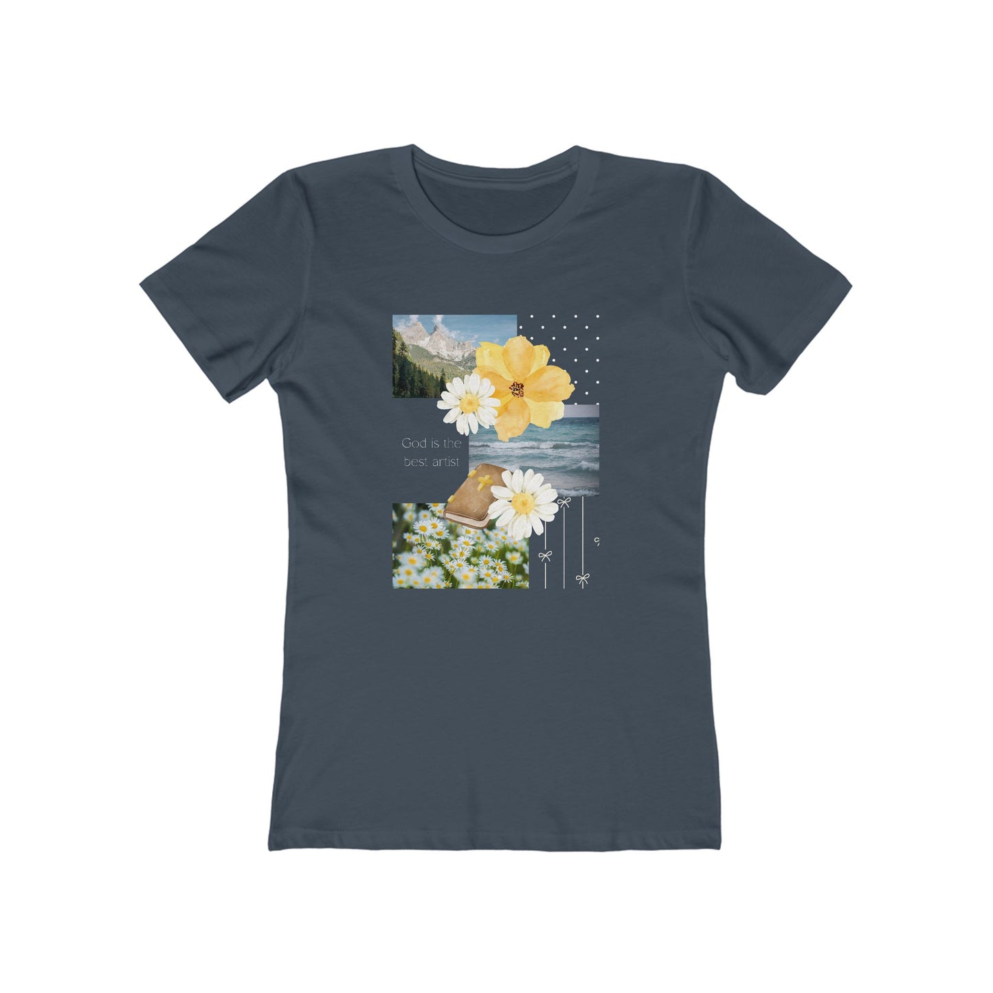 Floral Coast 'God is the best artist' Boyfriend Tee for Women