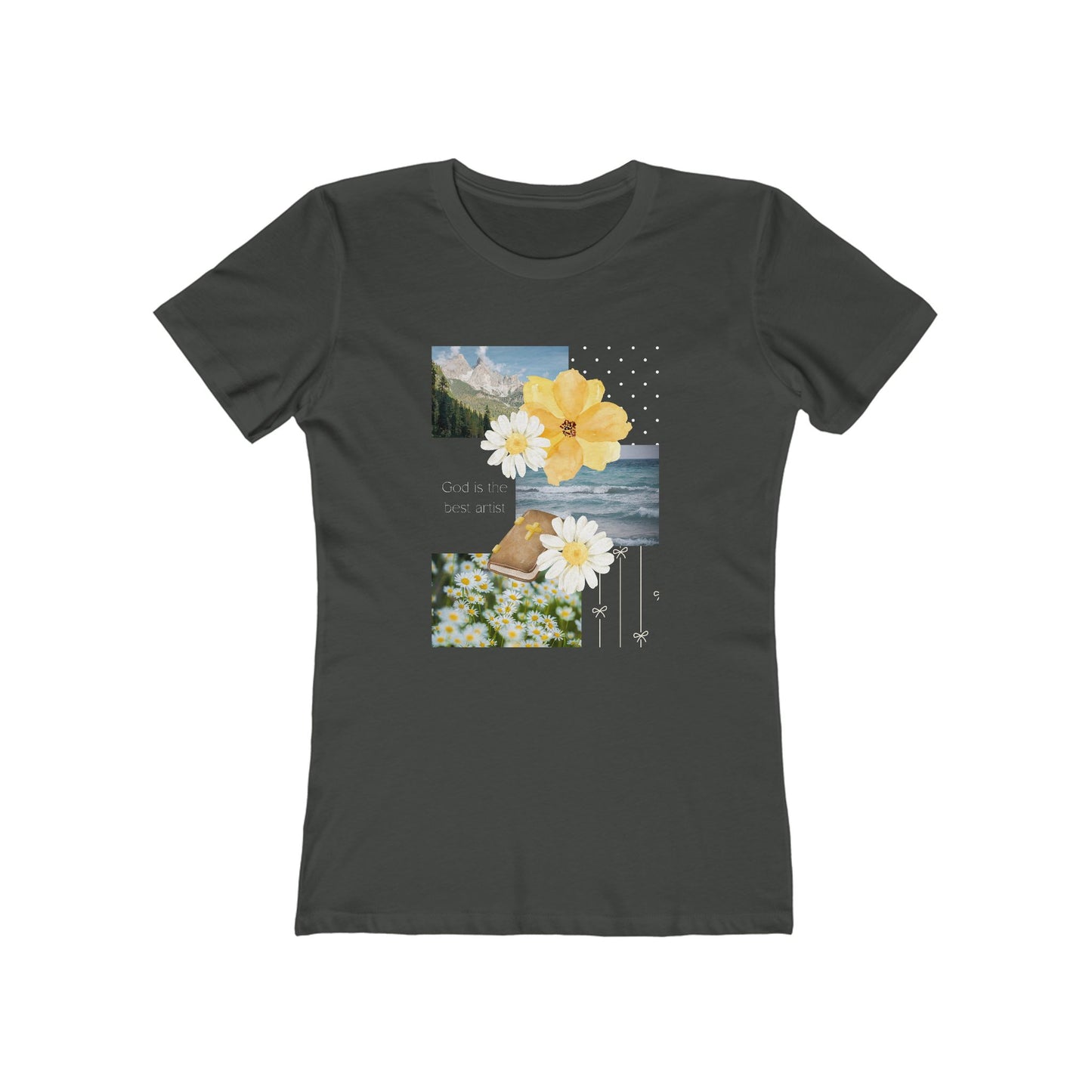 Floral Coast 'God is the best artist' Boyfriend Tee for Women