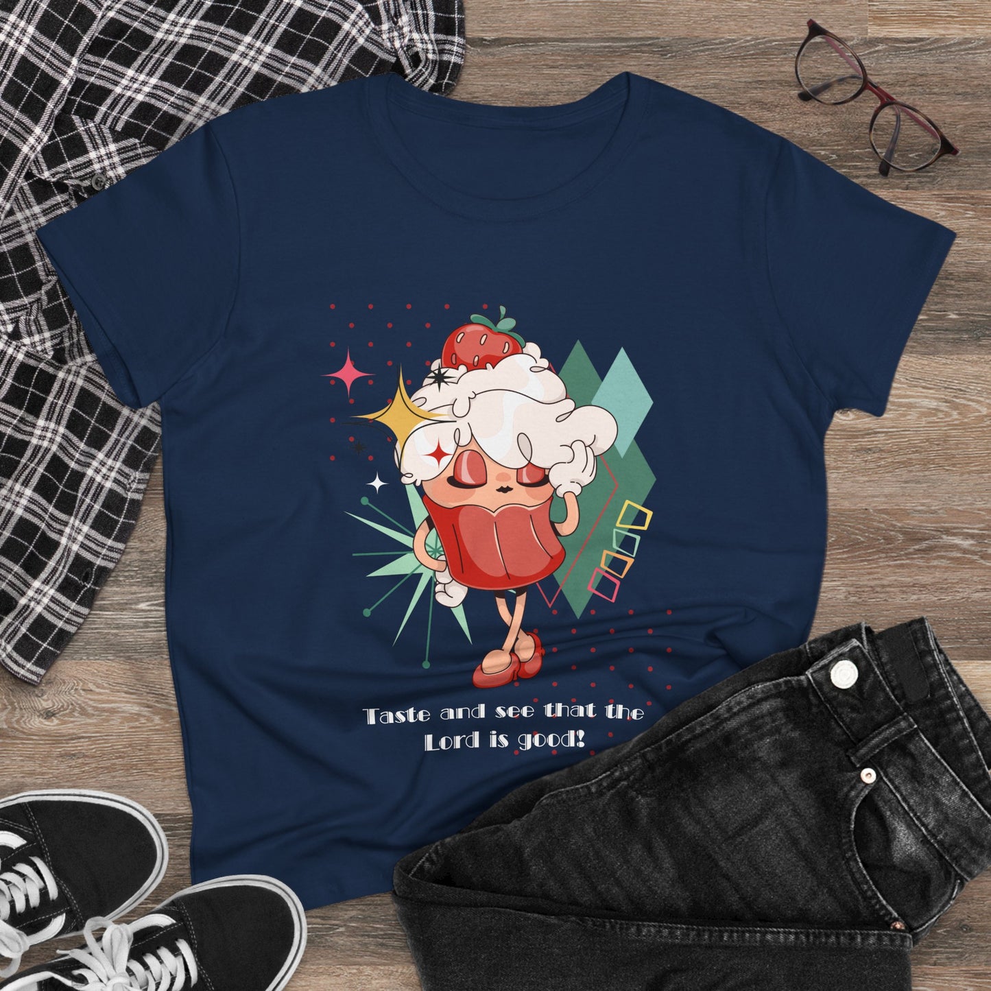 Cupcake Tee — "Taste and see that the Lord is good" Women’s T-Shirt