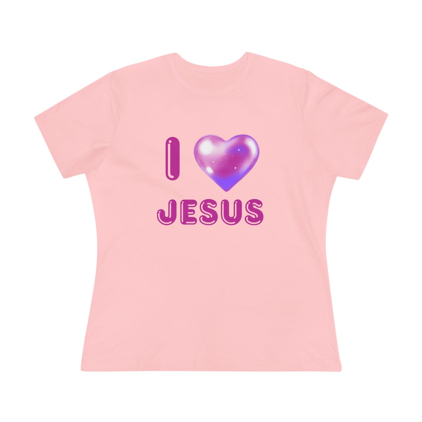 I  Jesus Women's Tee — Pink Heart Christian Faith T-Shirt