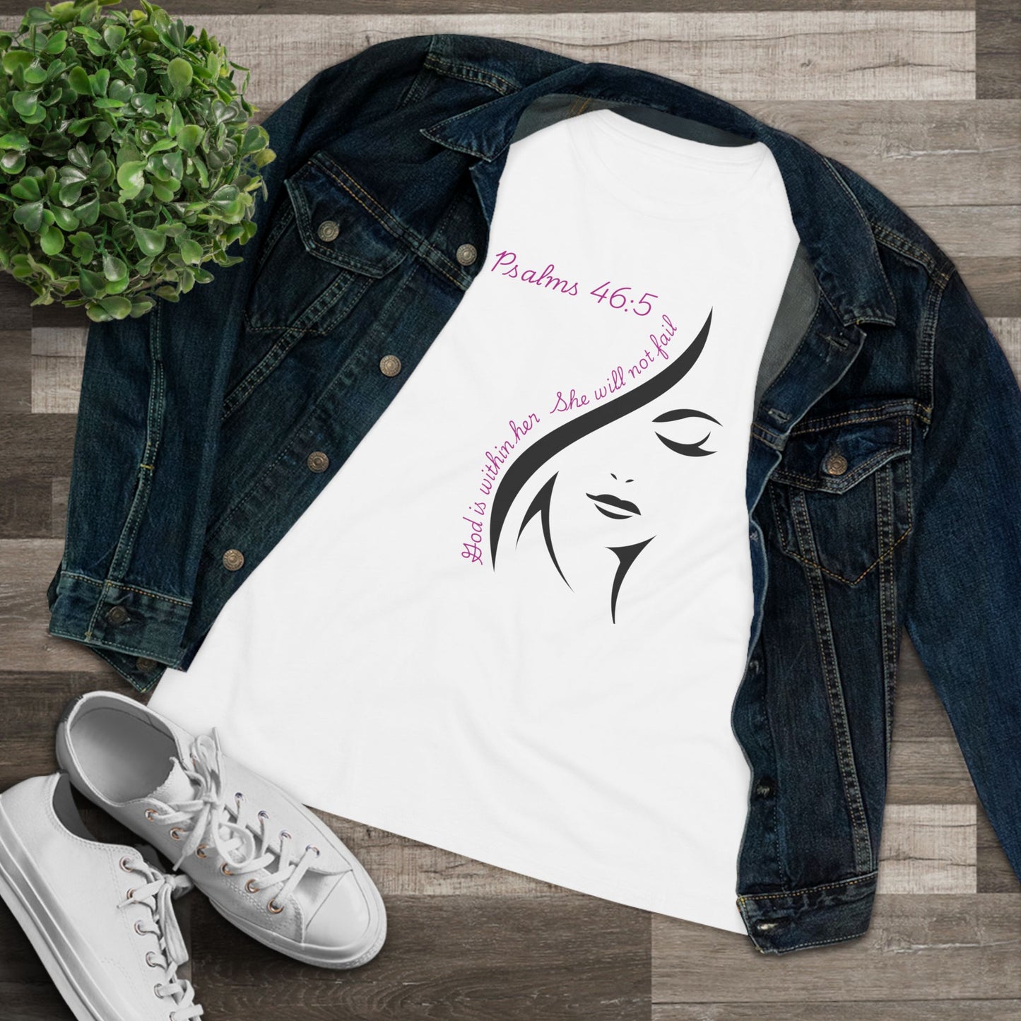 Psalm 46:5 Faithful Woman Tee | Feminine Face Silhouette