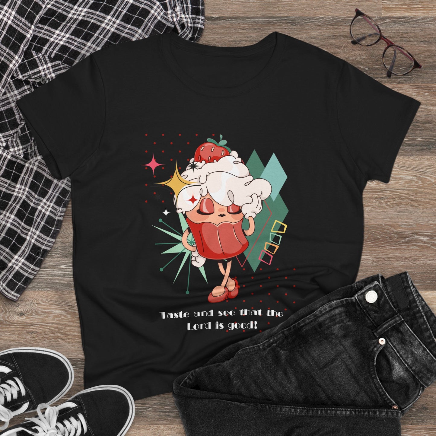 Cupcake Tee — "Taste and see that the Lord is good" Women’s T-Shirt