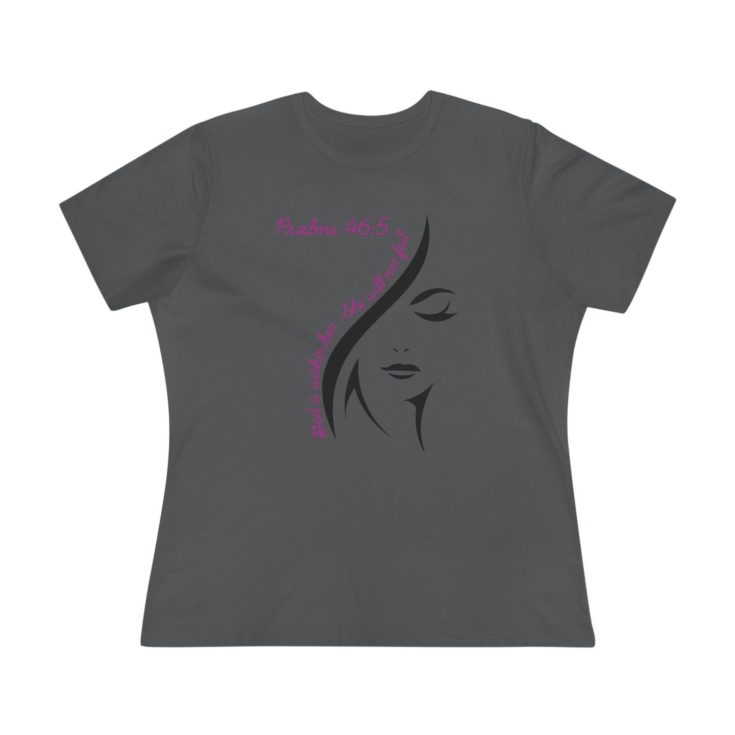Psalm 46:5 Faithful Woman Tee | Feminine Face Silhouette