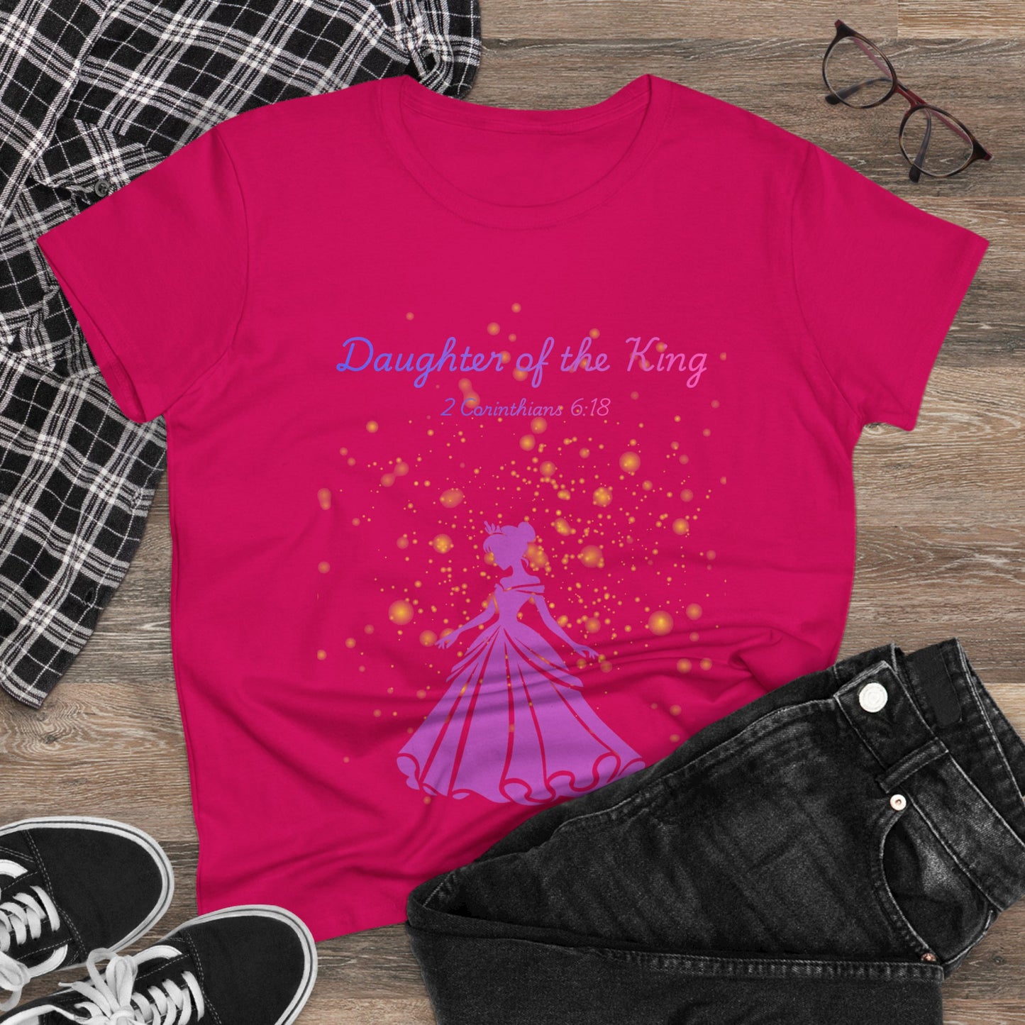 Daughter of the King tee | Princess silhouette, Christian scripture 2 Corinthians 6:18