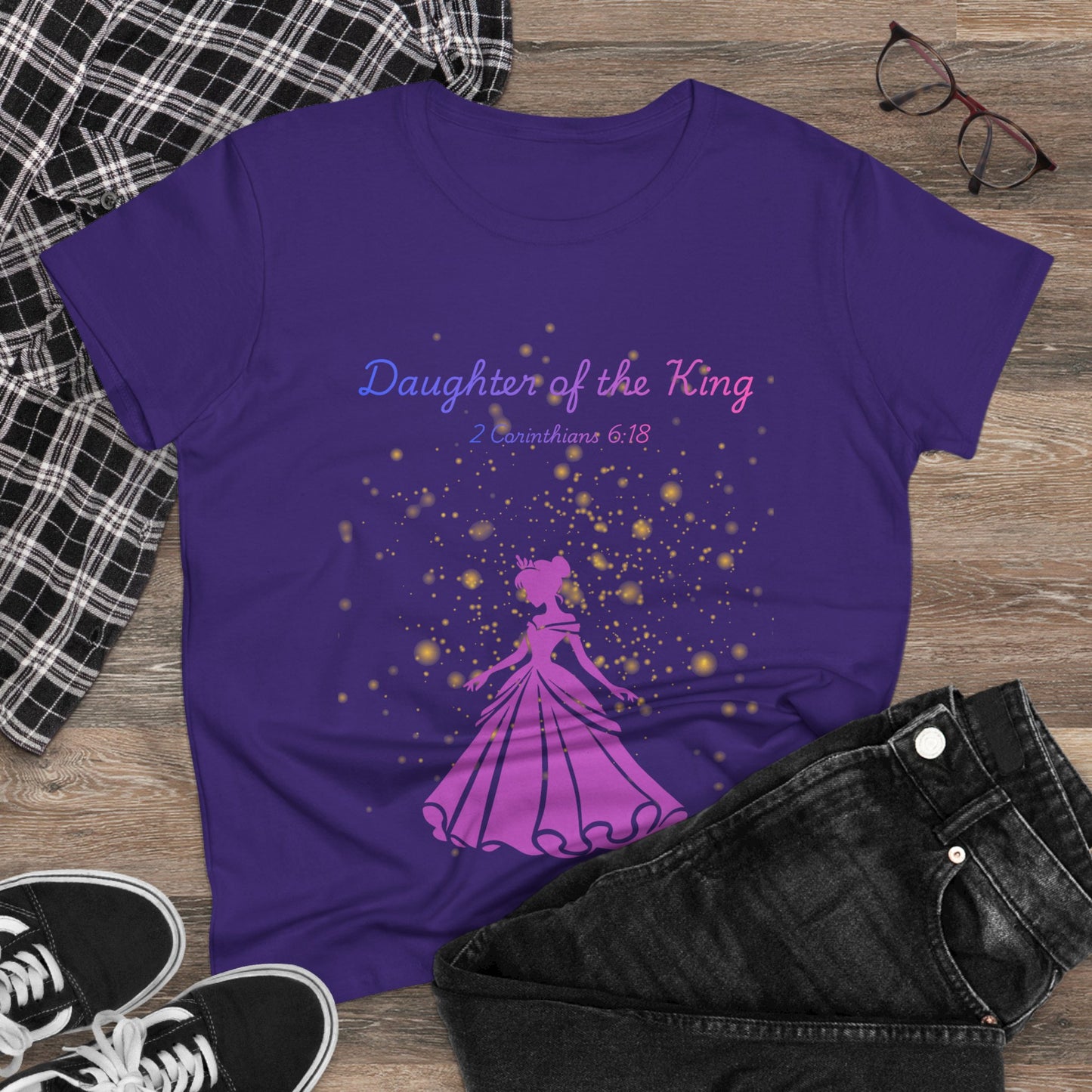 Daughter of the King tee | Princess silhouette, Christian scripture 2 Corinthians 6:18