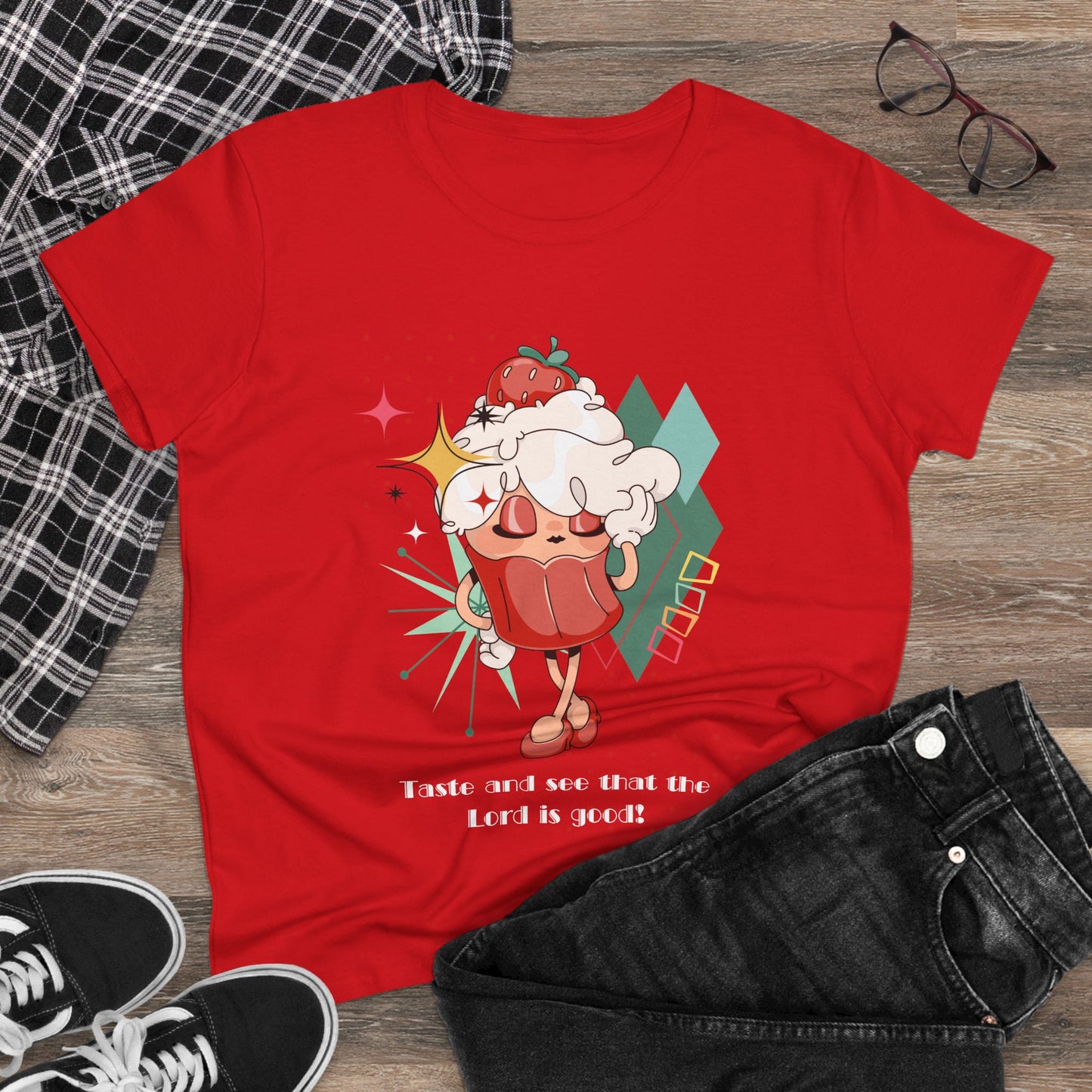 Cupcake Tee — "Taste and see that the Lord is good" Women’s T-Shirt