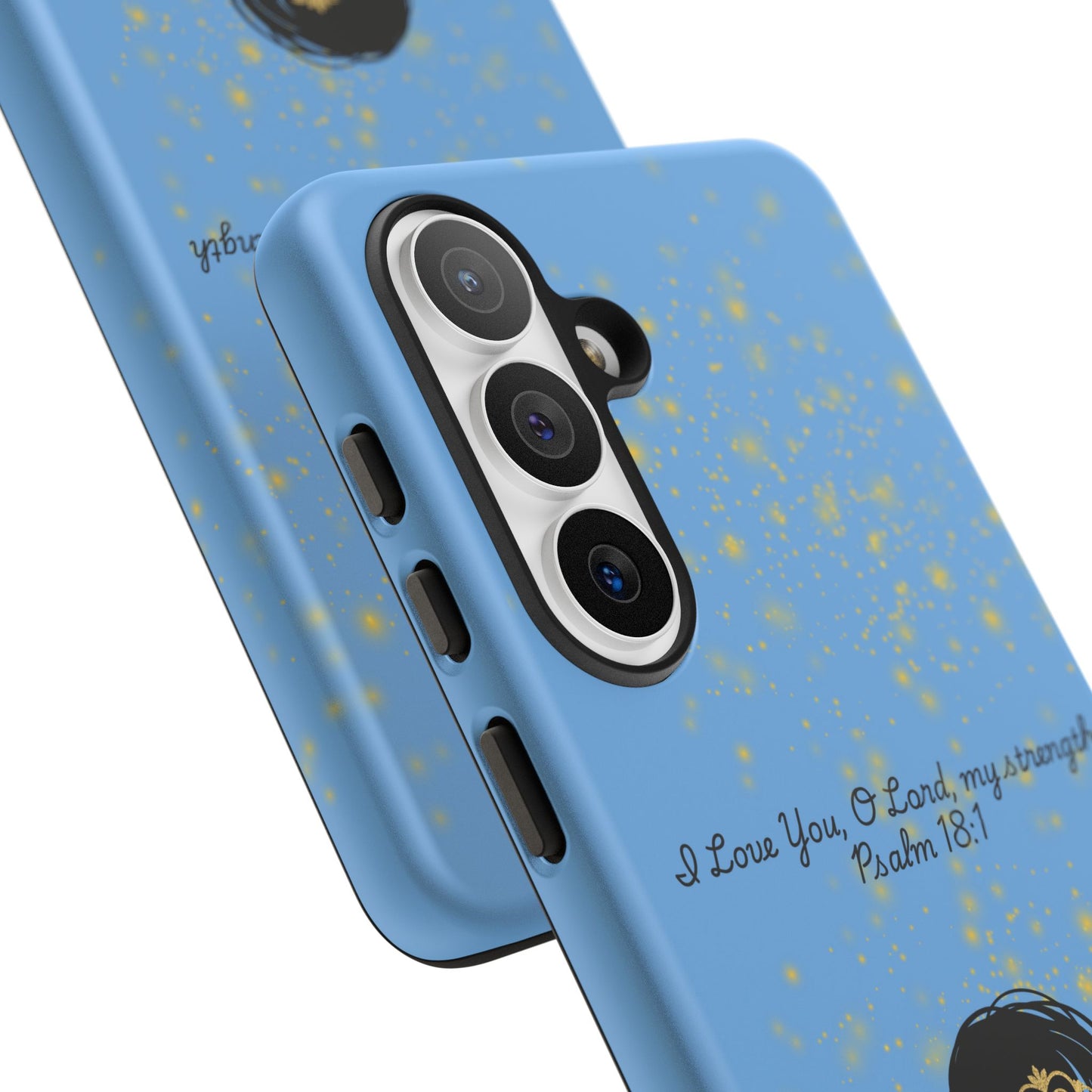 Messy Bun Crown Illustration Tough Case | Psalm 18:1 Scripture Phone Case