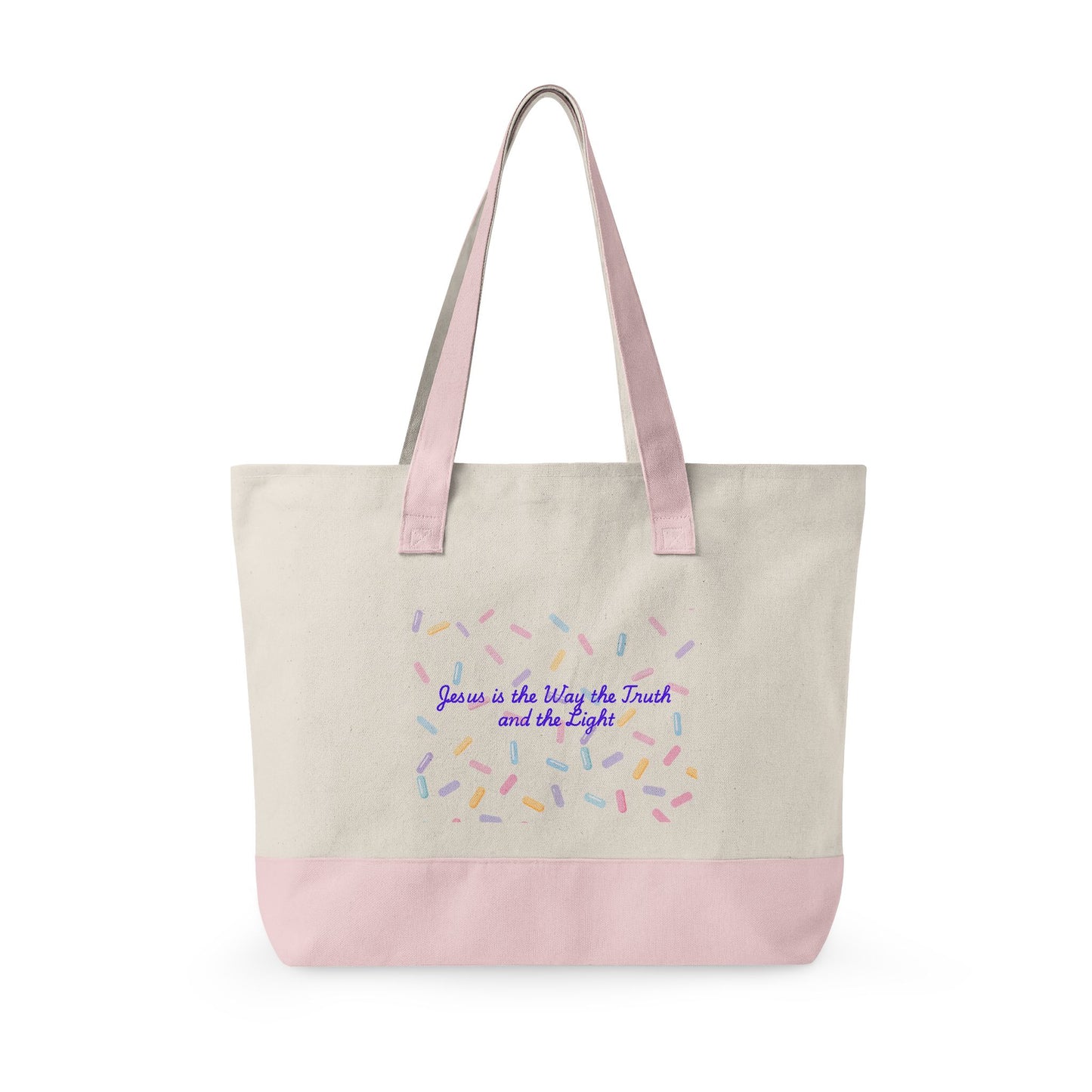 Unicorn Confetti Illustration Zippered Tote | Canvas Zippered Tote Bag